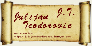 Julijan Teodorović vizit kartica